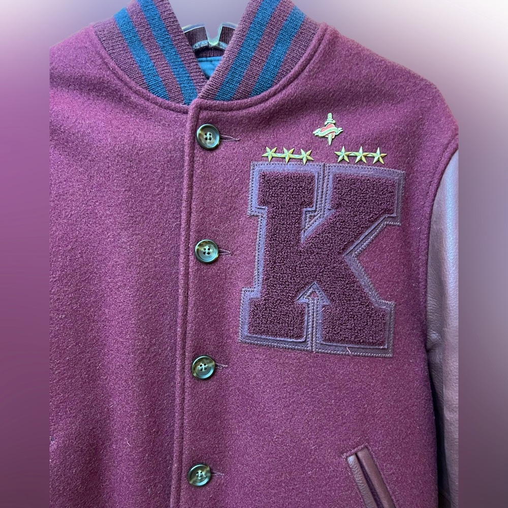 AUTHENTIC LIKE NEW MENS KITH x GOLDEN BEAR LEATHER/WOOL VARSITY JACKET- SZ MED - Picture 3 of 6